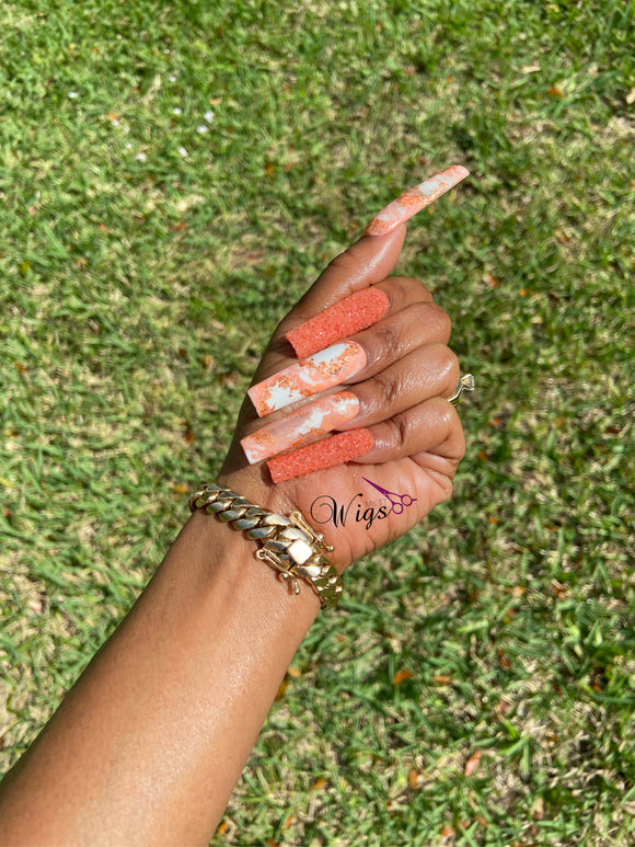 Peach Marble w/ Rose Gold Foil