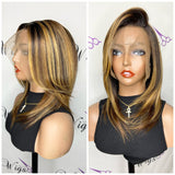 360 Lace Frontal Wig Silky Straight "Honey Blonde Hi-lites"