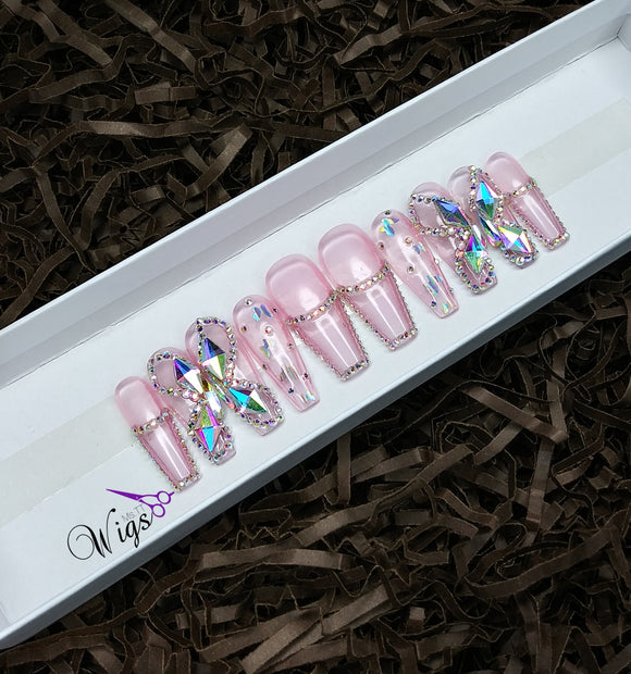 Butterfly Crystals (clear pink)