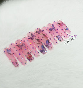 Purple Butterfly Matte (clear pink)