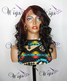 360 Lace Frontal Wig (ombre red to black)