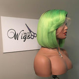 Lace Frontal Wig Lime Green Bob